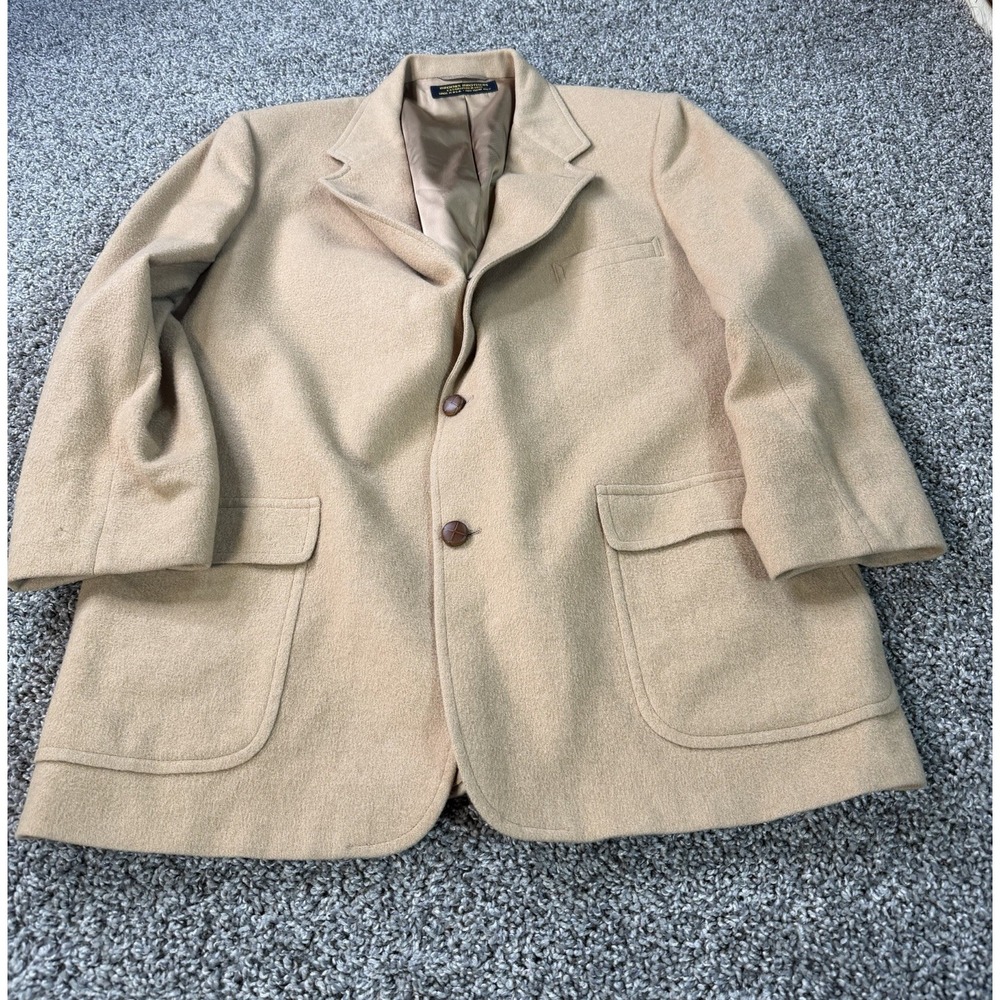 Vintage Brooks Brothers Camel Hair Blazer Men's Size 44 Regular Beige